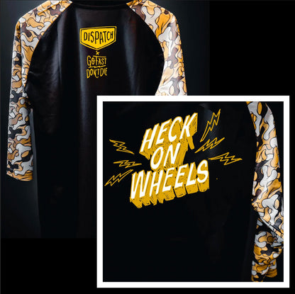 Go Fast Don't Die x Dispatch Heck on Wheels Seuss Camo 3/4 Sleeve Mountain Bike Jersey